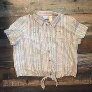 Cute button up shirt size 14